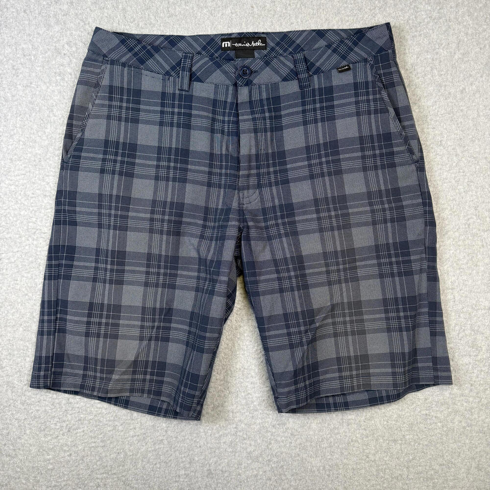 Travis Mathew Men's Size 34 Blue Bermuda Style Shorts 10.5" Inseam - Picture 1 of 7